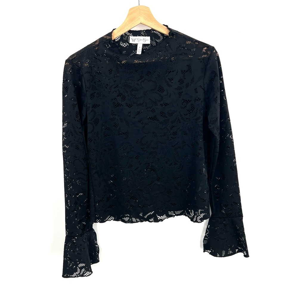 High neck lace top black gothic coachella whimsigoth festival‎ top feminine S